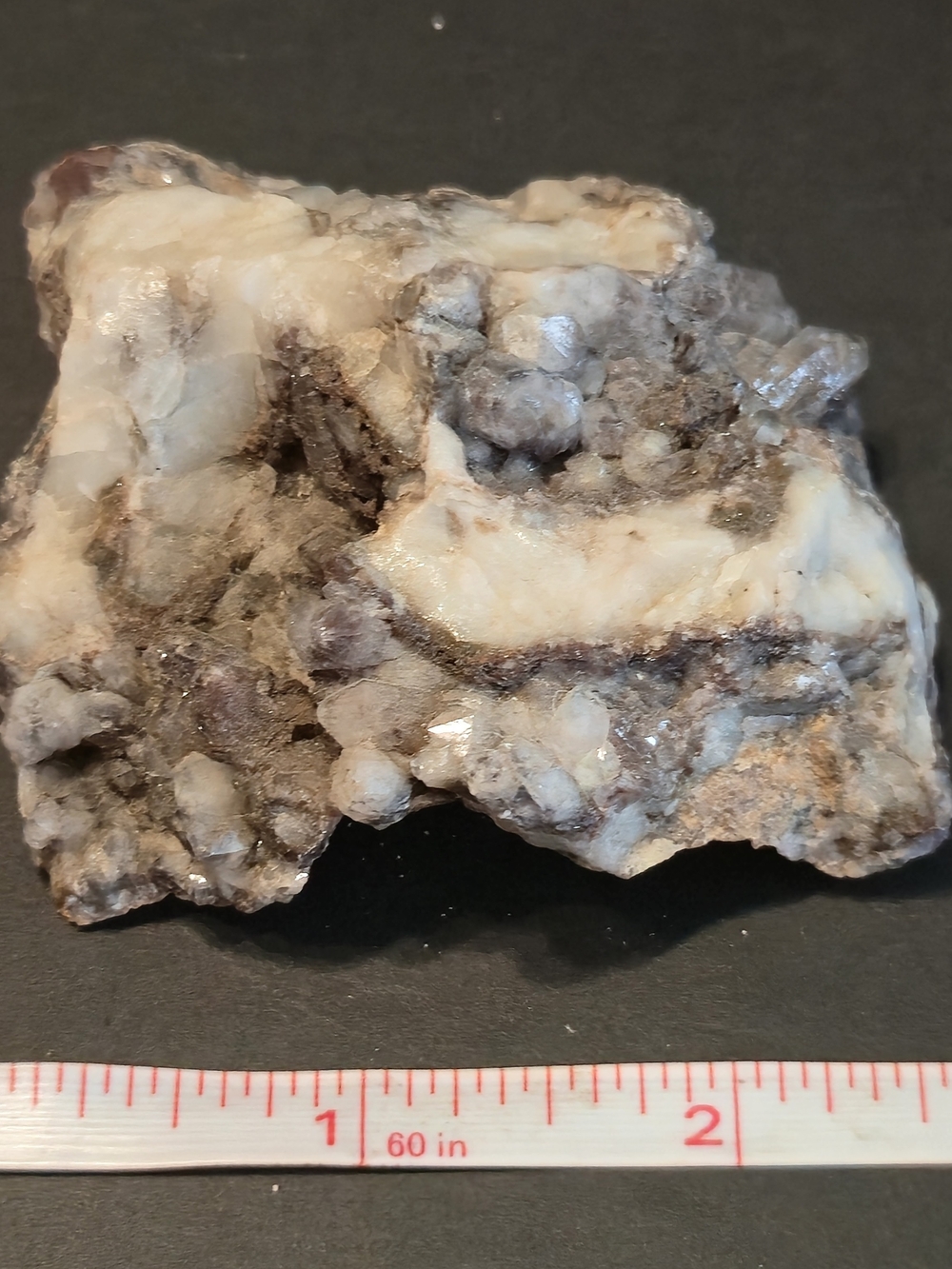 💜 Purple Fluorite w/ Calcite-Quartz Matrix • ~2.7" • 112g / 3.95oz
